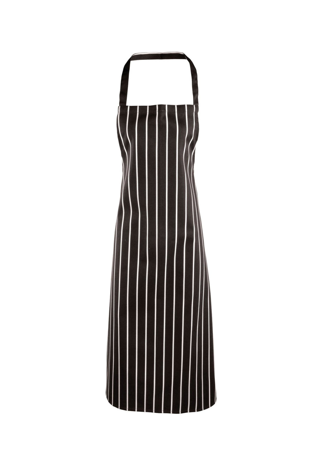 Striped Bib Apron PR110 in Black/White Stripe