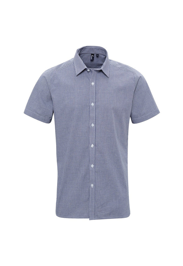 Microcheck Short Sleeve Cotton Shirt PR221 - The Work Uniform Company