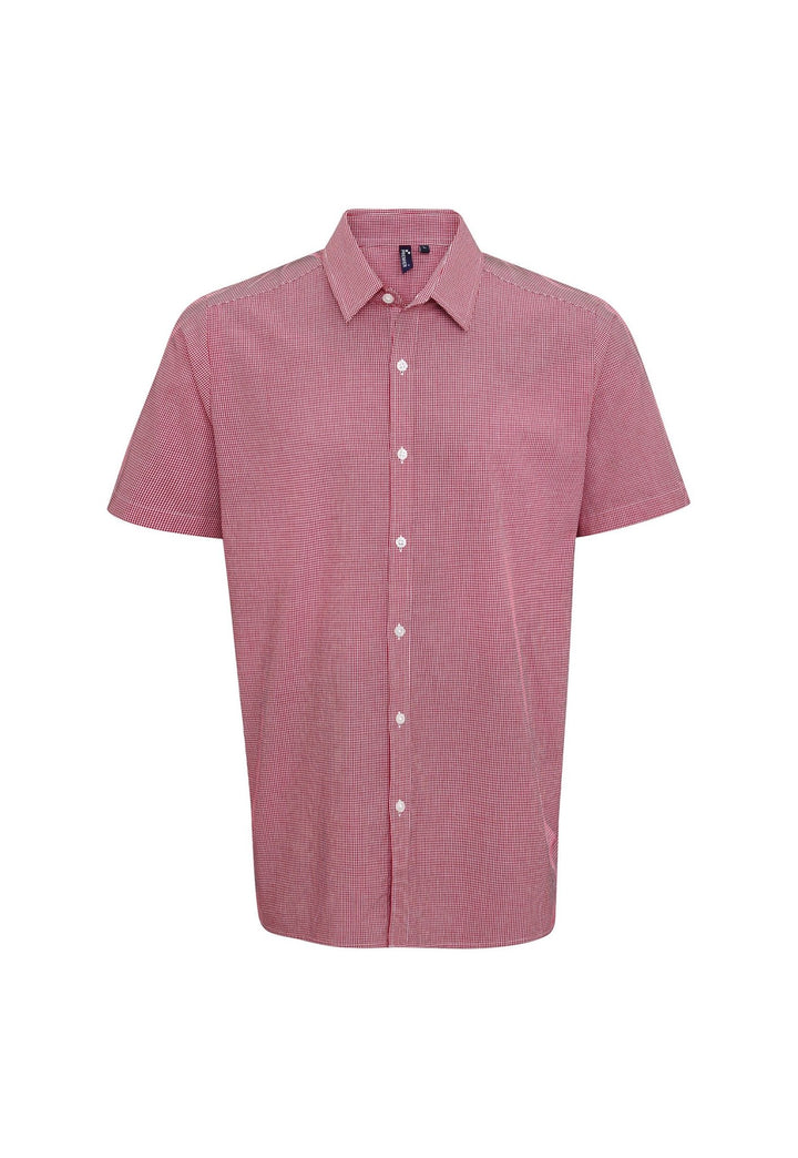 Microcheck Short Sleeve Cotton Shirt PR221 - The Work Uniform Company