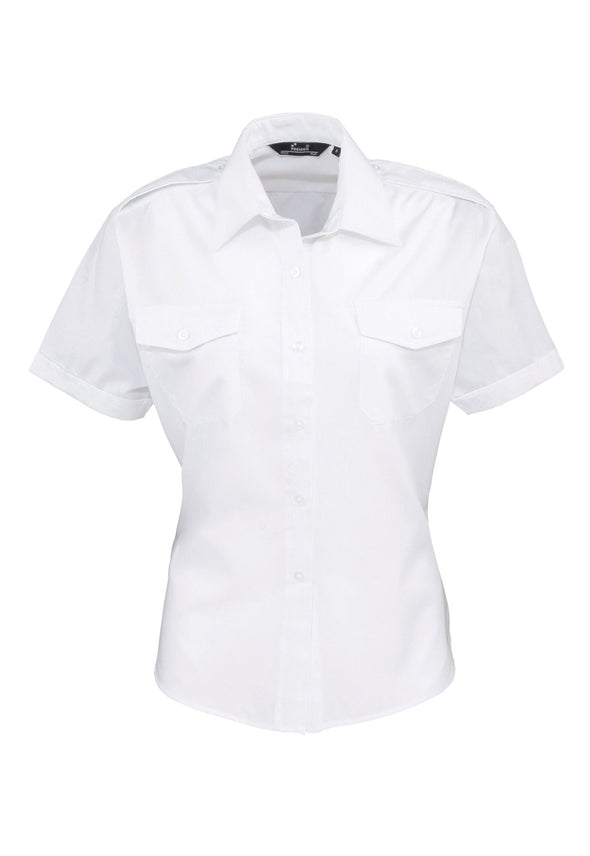 Women's Short Sleeve Pilot Blouse PR312 - The Work Uniform Company