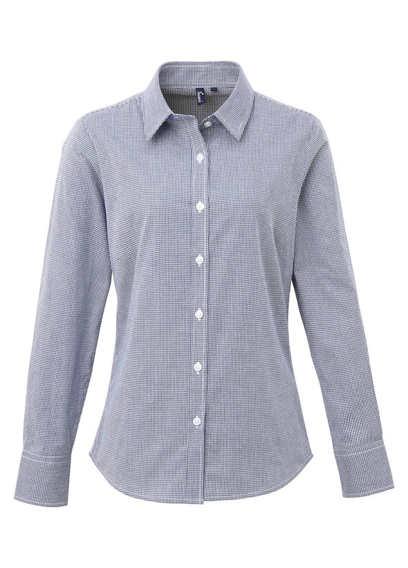 PR320 - Microcheck Gingham Long Sleeve Shirt - The Work Uniform Company