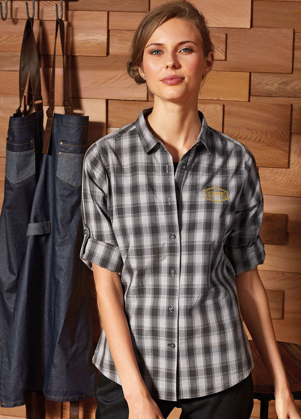 PR350 - Women's Mulligan Check Cotton Long Sleeve Shirt - The Work Uniform Company