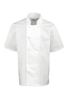PR664 - Studded Front Short Sleeve Chef's Jacket - The Work Uniform Company