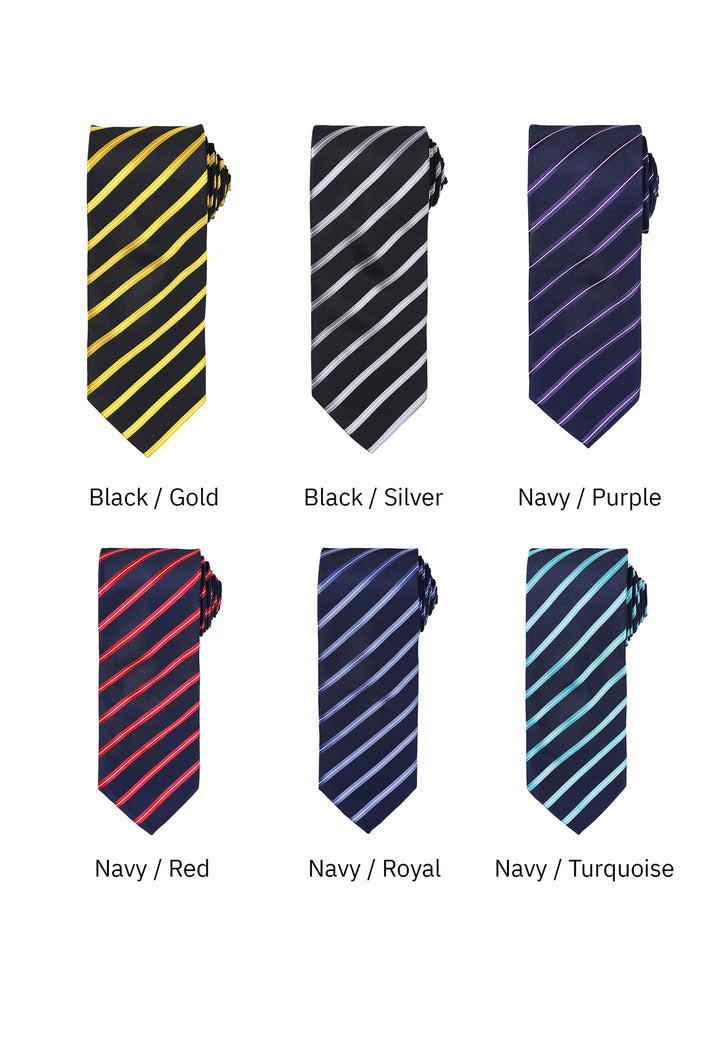 Sports Stripe Tie PR784 - Listed in Various Colour Stripes