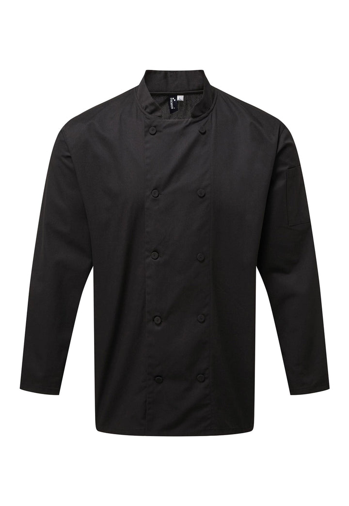 Chef's Coolchecker Long Sleeve Jacket PR903 in Black