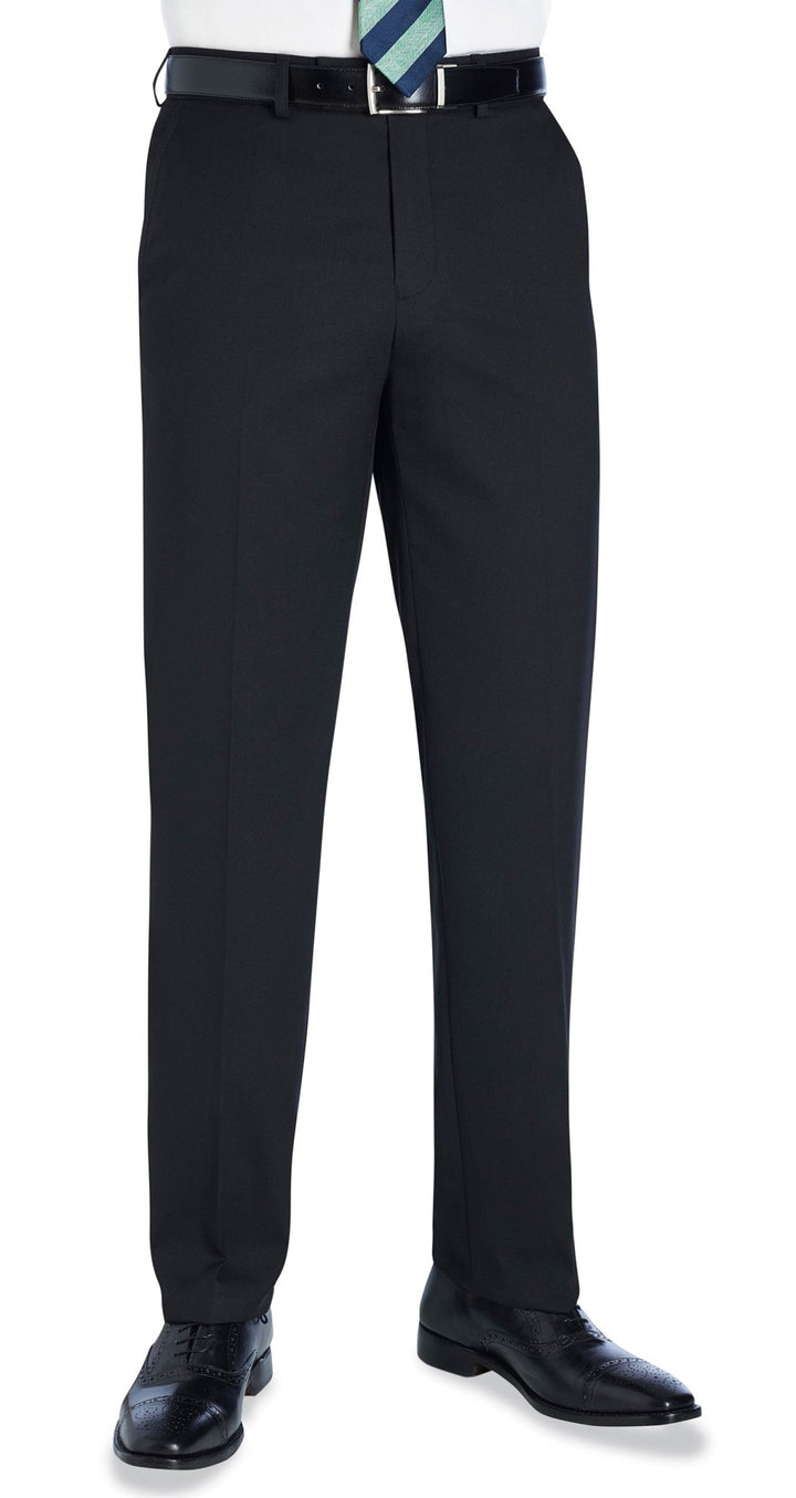 Model Wearing Phoenix Men's Tailored Fit Trousers 8755 in Black