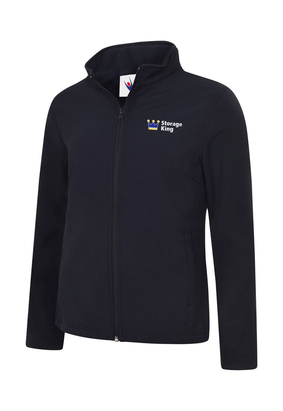 UC613 Ladies Classic Full Zip Soft Shell Jacket in Black with Storage King Embroidered Logo 