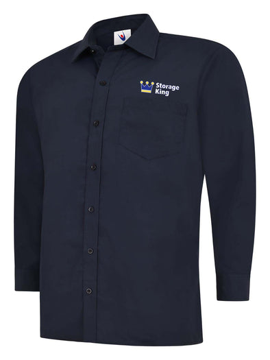 UC709 - Mens Long Sleeve Shirt / Navy - Storage King Embroidered Logo
