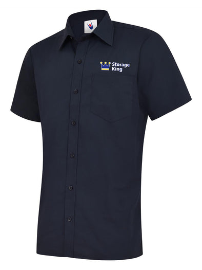 UC710 - Mens Short Sleeve Shirt / Navy - Storage King Embroidered Logo