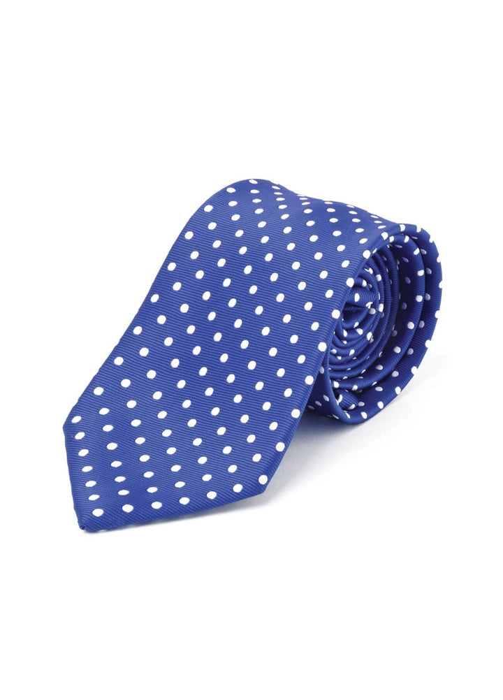 Rolled Spot Tie in Cobalt/White Spot