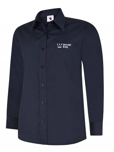 UC711 Ladies Long Sleeve Shirt - Storage King Embroidered Logo - The Work Uniform Company