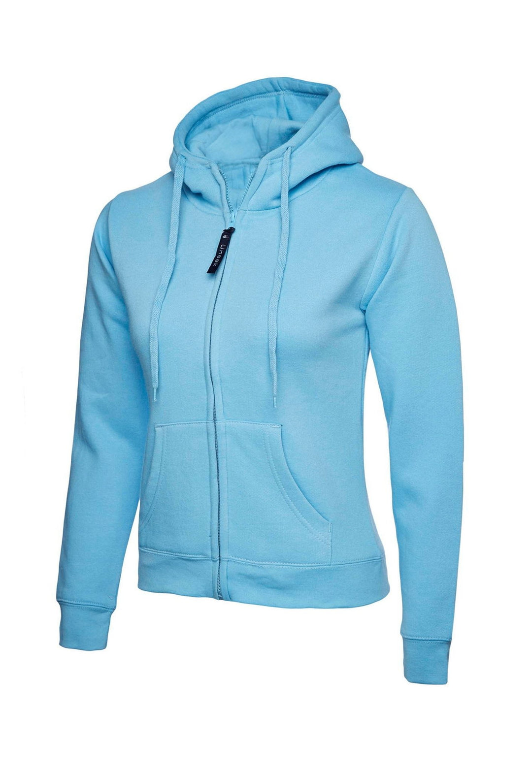 Ladies Classic Full Zip Hooded Sweatshirt UC505 in Sky Blue