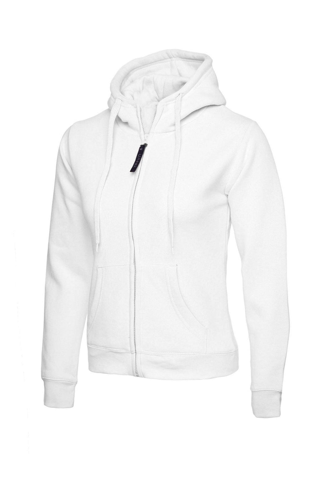 Ladies Classic Full Zip Hooded Sweatshirt UC505 in White