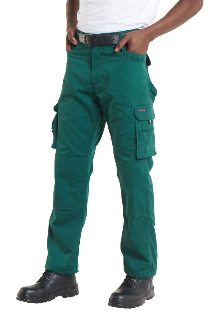 Model Wearing Super Pro Trouser UC906 in Bottle Green