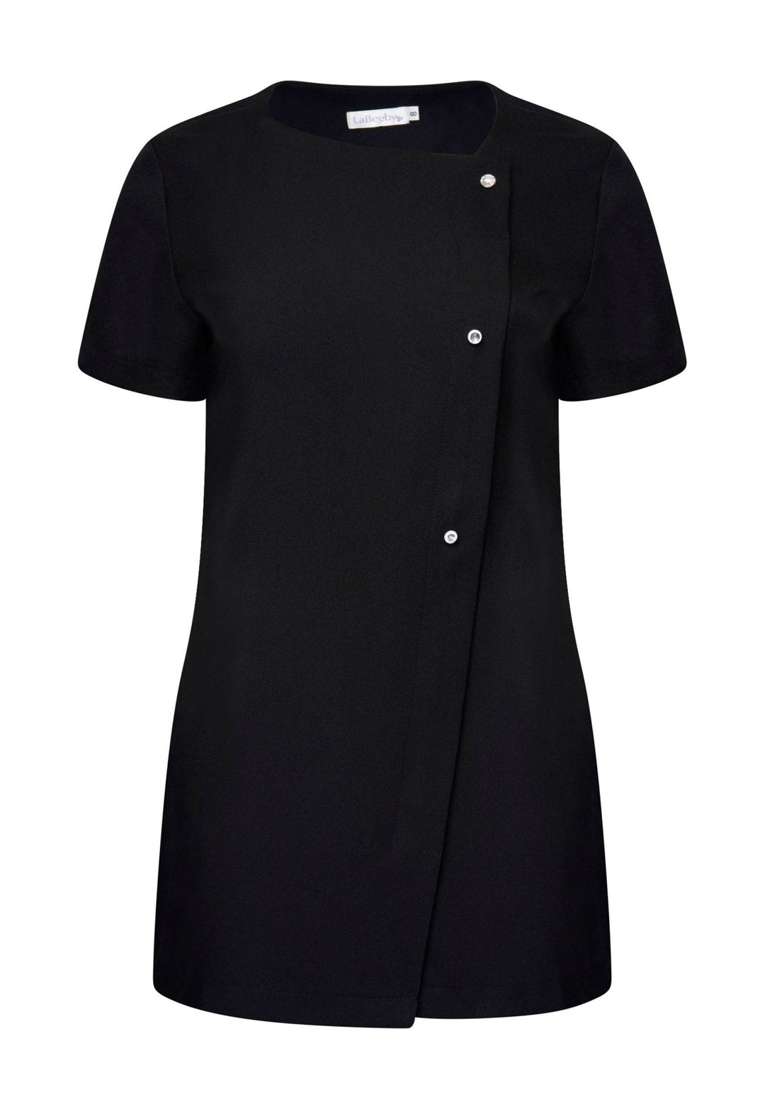 Beau Crystal Button Fastening Tunic in Black