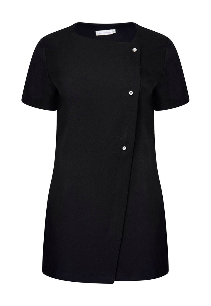 Beau Crystal Button Fastening Tunic in Black