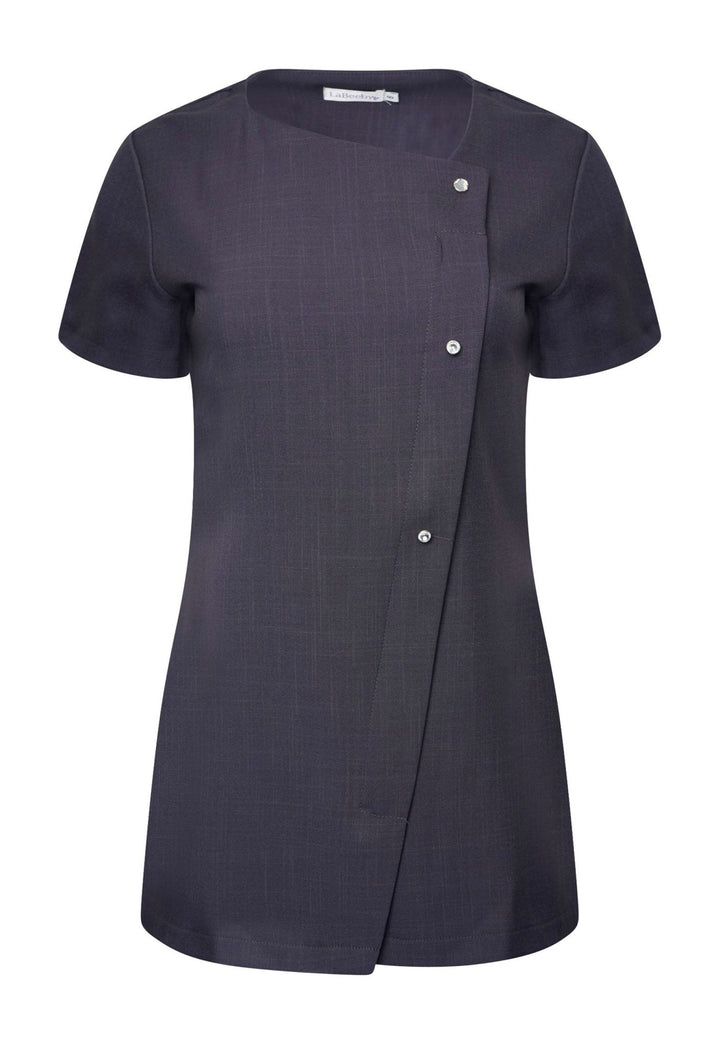 Beau Crystal Button Fastening Tunic in Grey