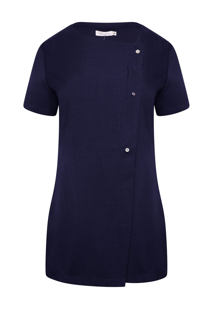 Beau Crystal Button Fastening Tunic in Navy