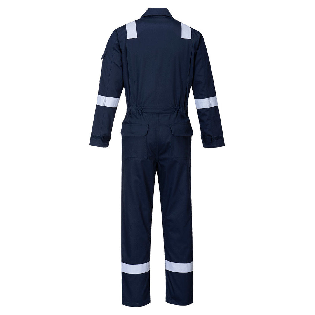 Back View of Bizflame Plus Ladies Coverall 350g FR51 in Navy