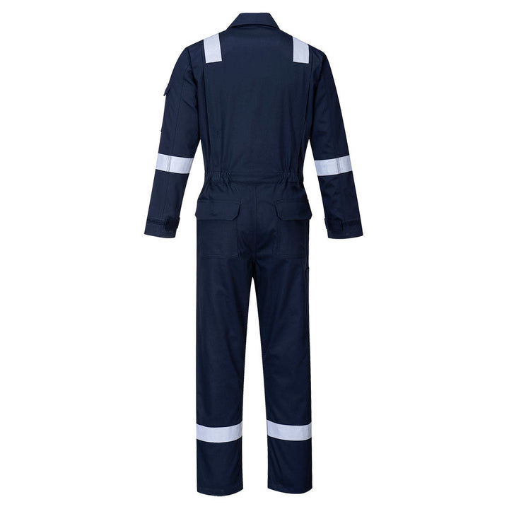 Back View of Bizflame Plus Ladies Coverall 350g FR51 in Navy