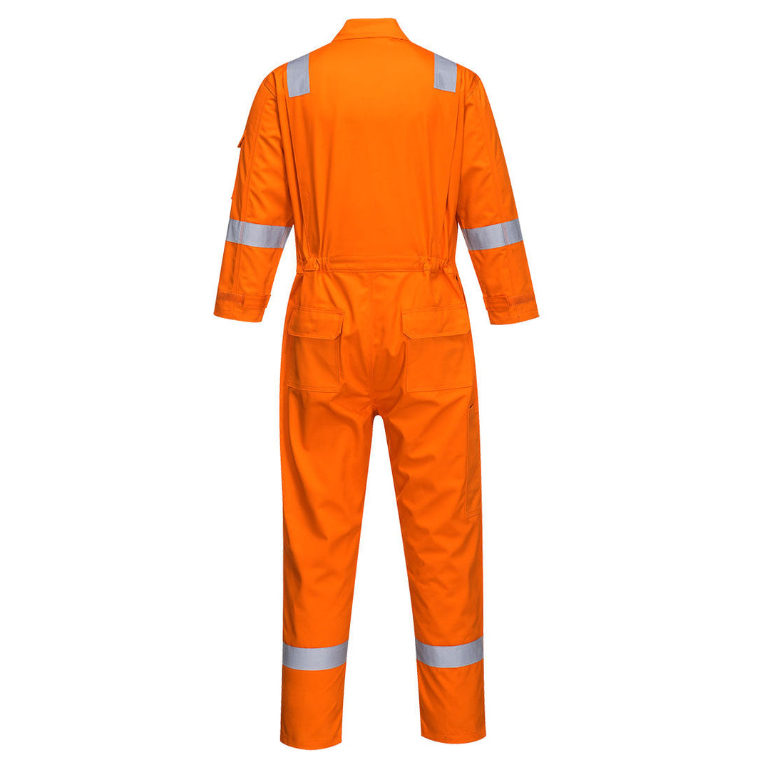 Back View of Bizflame Plus Ladies Coverall 350g FR51 in Orange