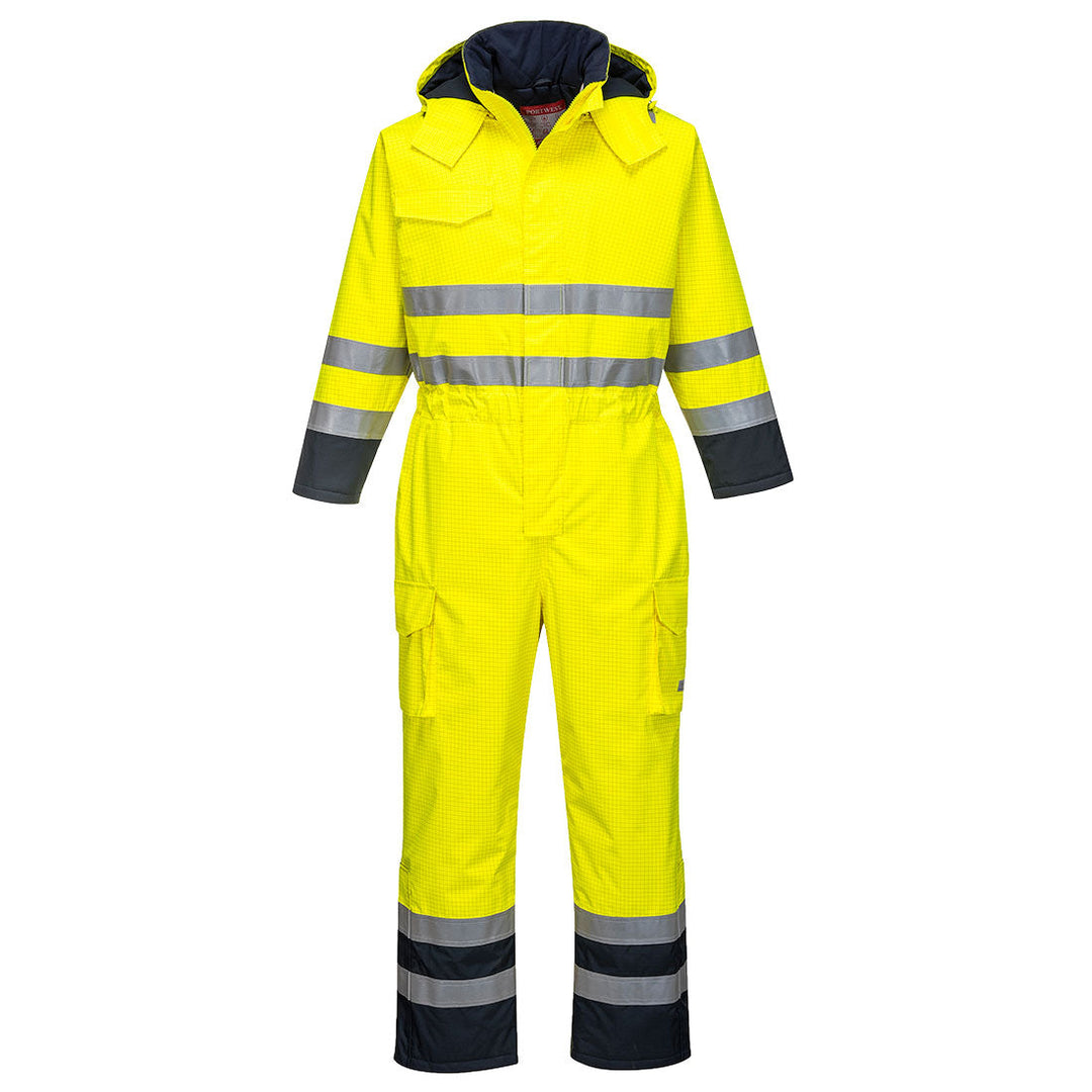 Bizflame Rain Hi Vis Multi Coverall S775 in Yellow/Navy