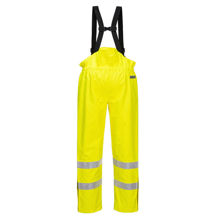 Bizflame Hi Vis Rain Trouser Antistatic Unlined Yellow Back