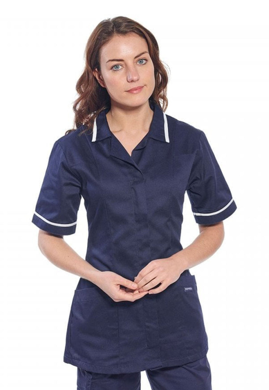 Model wearing the LW20 Classic Tunic in Navy