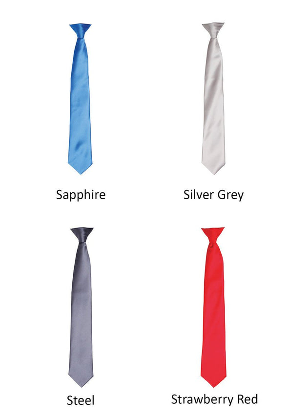 PR755 - Colours Satin Clip Tie - The Work Uniform Company