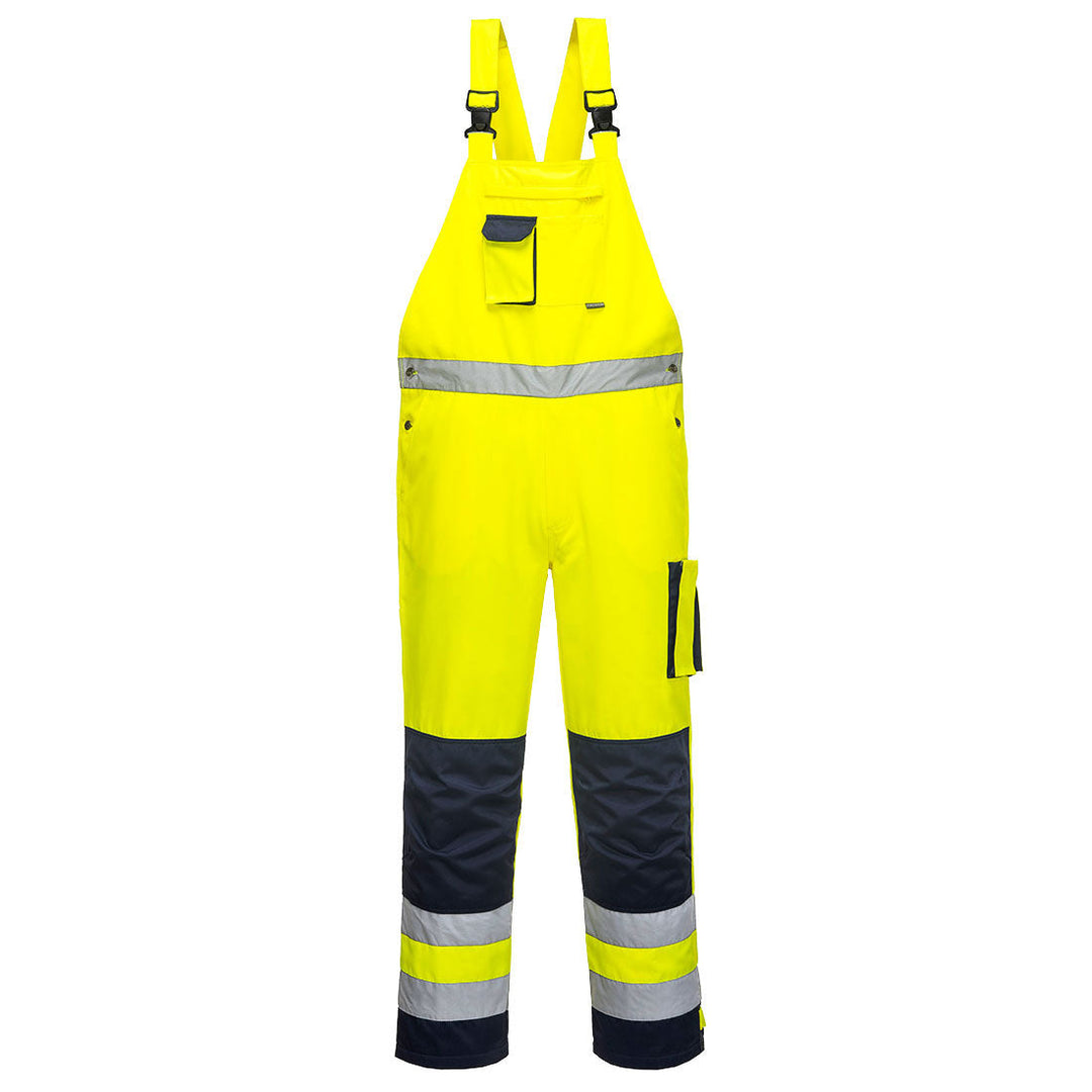 Dijon Hi Vis Bib and Brace TX52 in Yellow/Navy