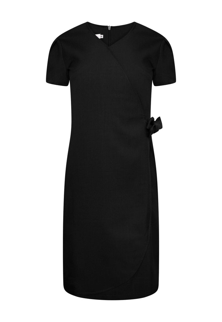 Elena Wrap Over Salon Dress in Black