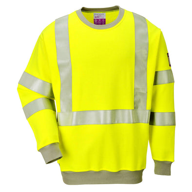 Flame Resistant Anti Static Hi Vis Sweatshirt Yellow