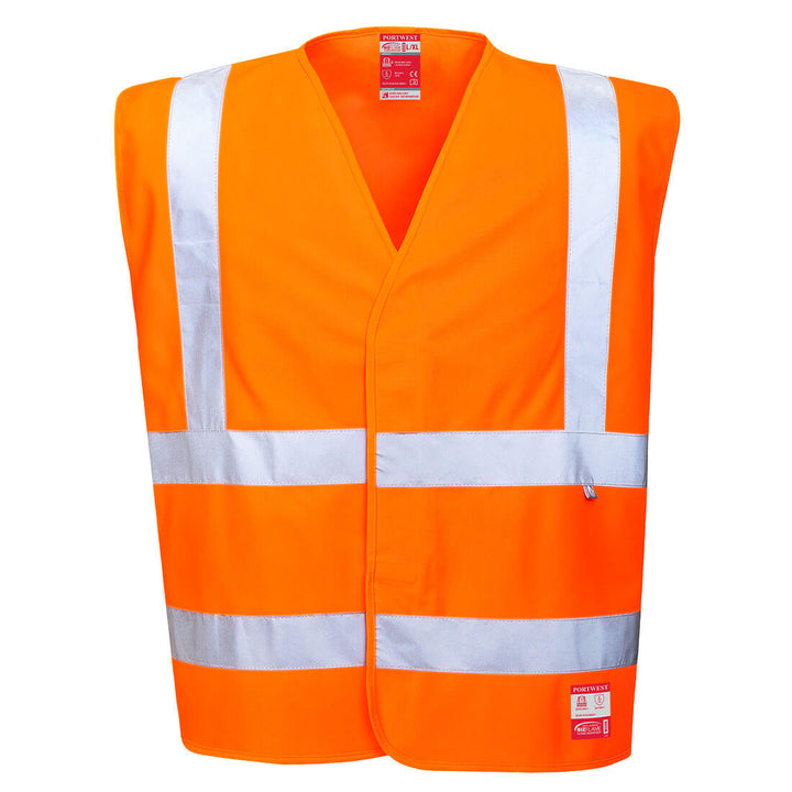 Flame Resistant Hi Vis Anti Static Vest FR71 in Orange