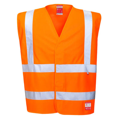 Flame Resistant Hi Vis Anti Static Vest Flame Orange