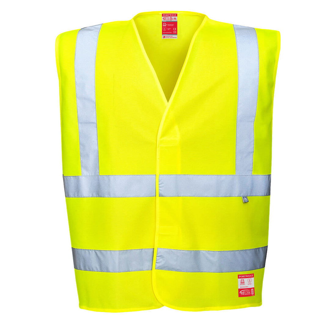 Flame Resistant Hi Vis Anti Static Vest Flame Yellow