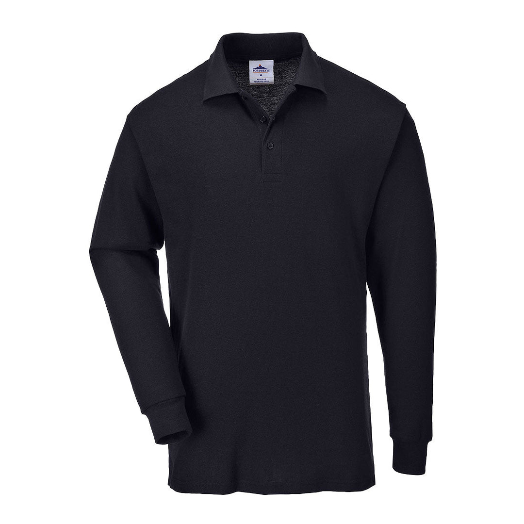 Genoa Long Sleeve Polo Shirt B212 in Black