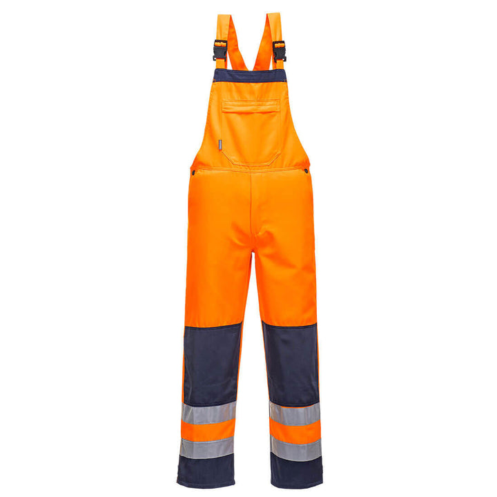 Girona Hi Vis Bib and Brace TX72 in Orange/Navy