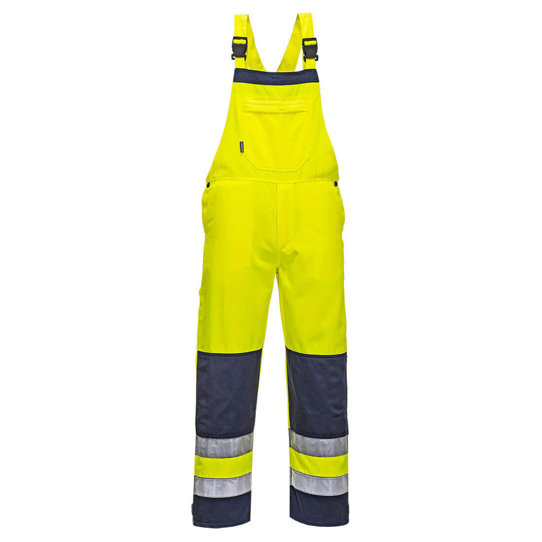 Girona Hi Vis Bib and Brace Yellow Navy