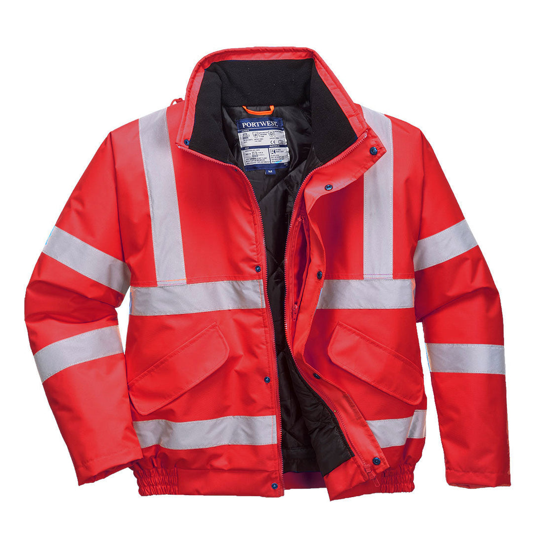 Hi Vis Bomber Jacket Red