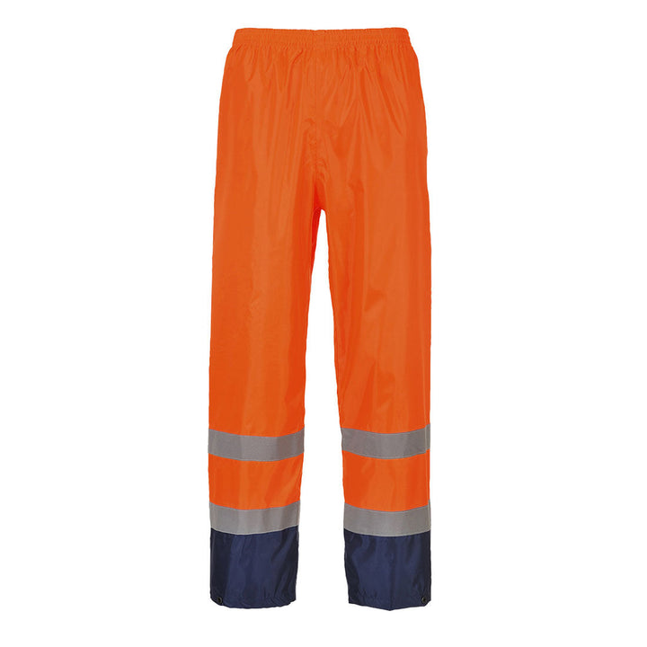 Hi Vis Classic Contrast Rain Trouser H444 in Orange/Navy