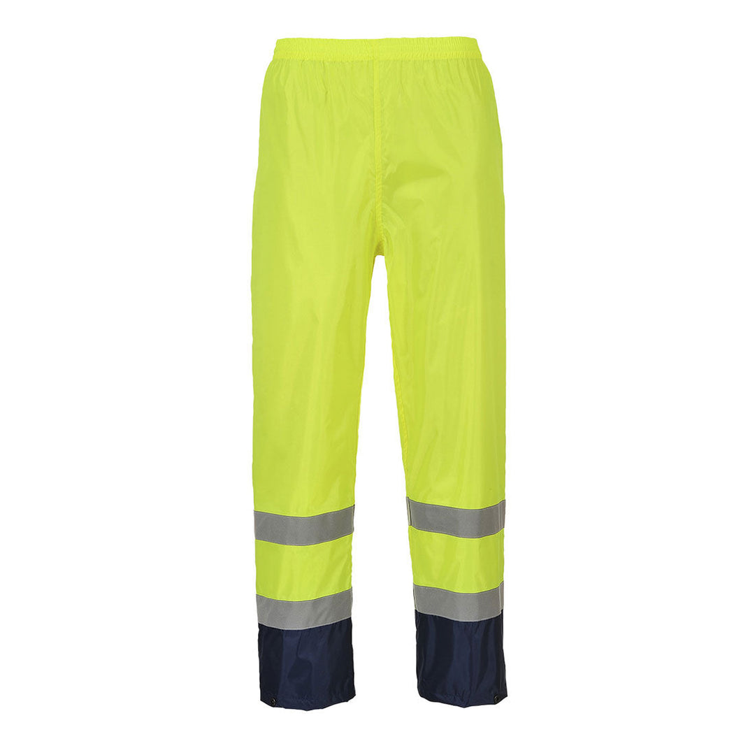 Hi Vis Classic Contrast Rain Trouser H444 in Yellow/Navy