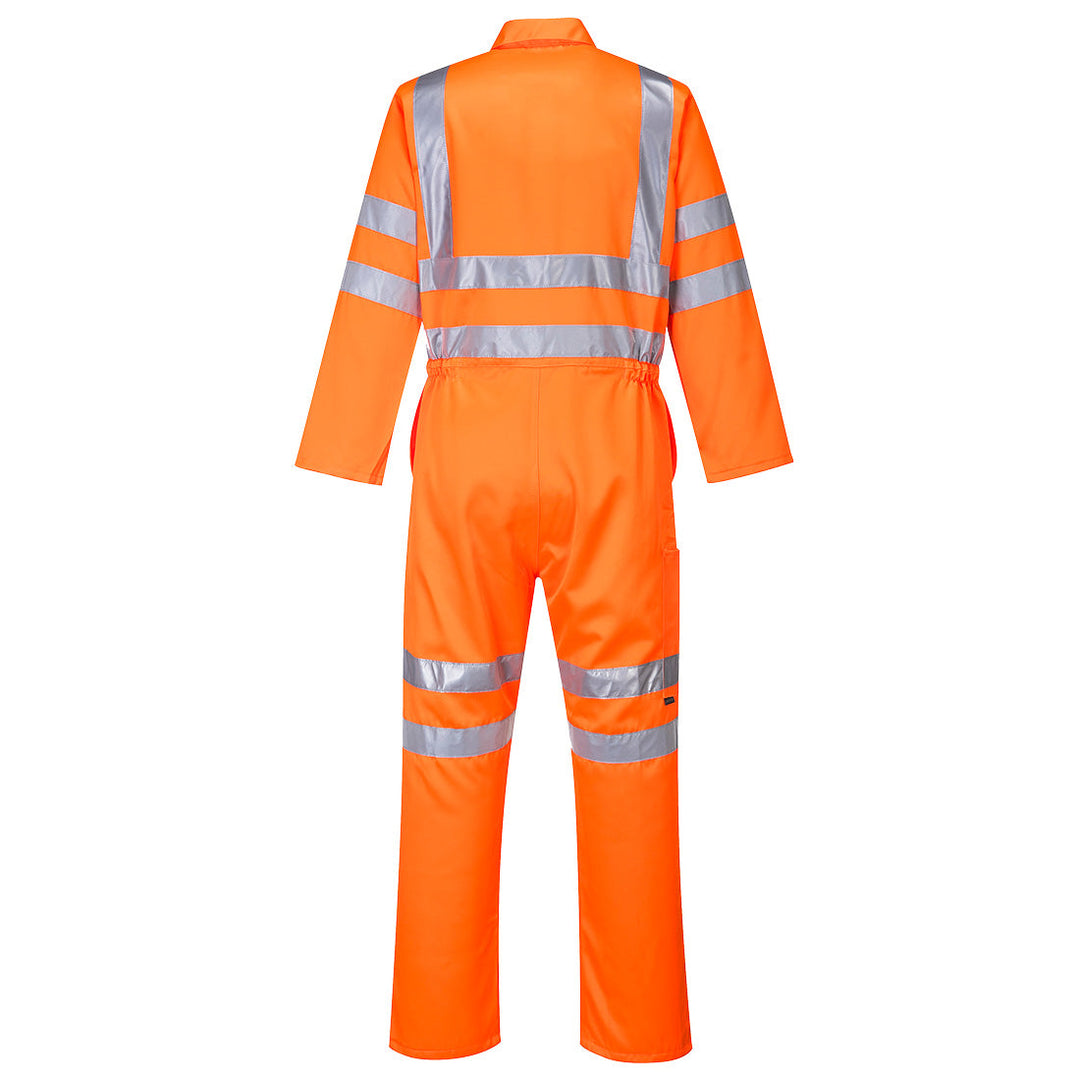 Back View of Hi Vis Poly Cotton Coverall RT42 in Orange