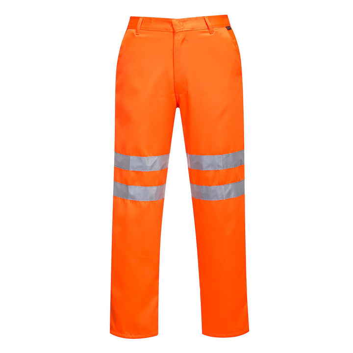 Hi Vis Poly Cotton Trousers Rail Industry Compliant RT45 in Orange