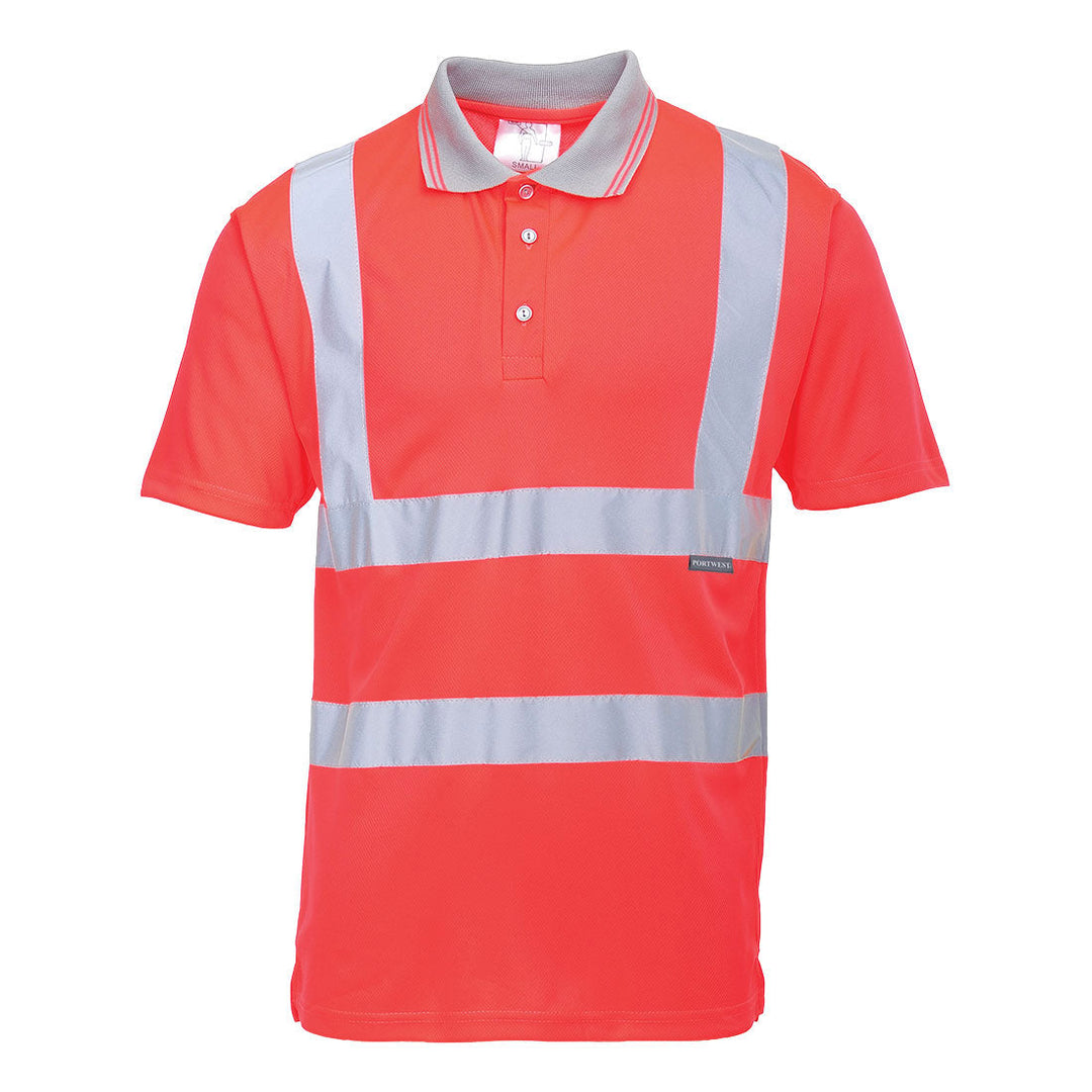 Hi Vis Short Sleeve Polo S477 in Red