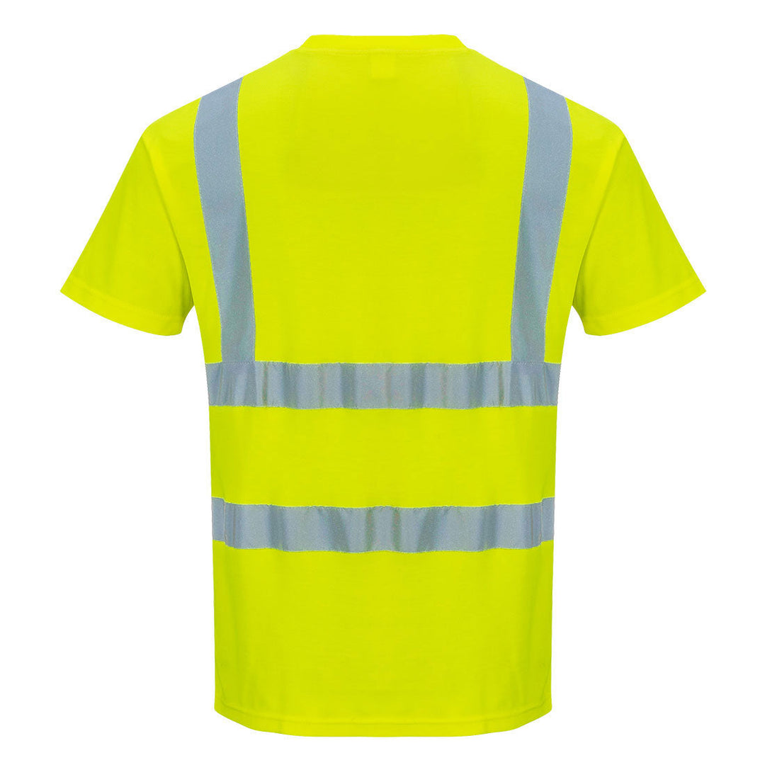 Back View of Hi Vis T Shirt S478 in Yellow