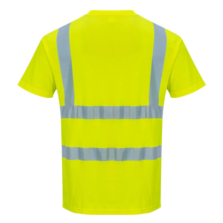 Back View of Hi Vis T Shirt S478 in Yellow