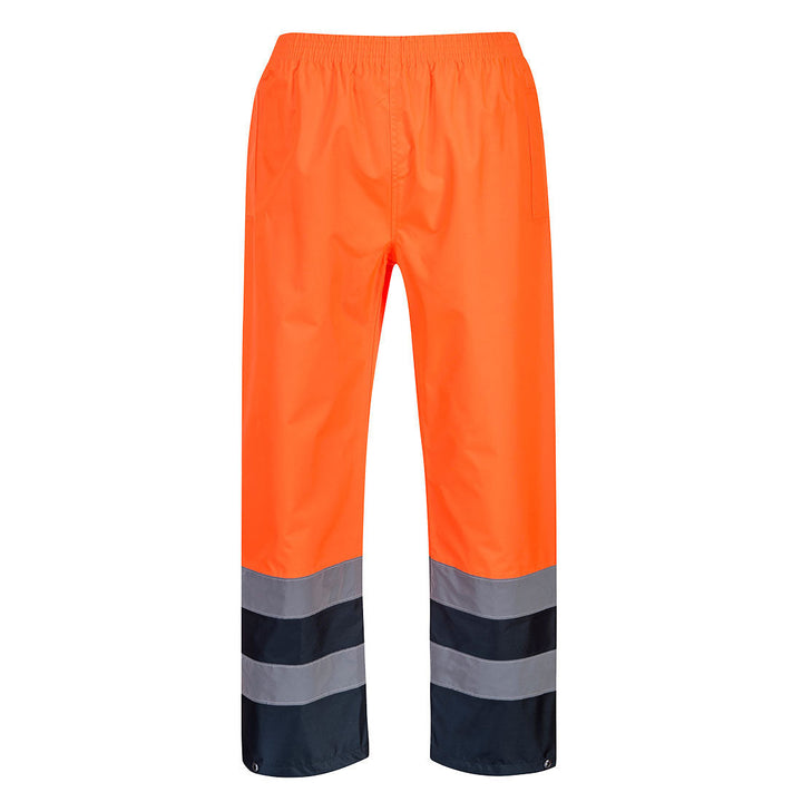 Hi Vis Two Tone Traffic Trousers S486 in Orange/Navy