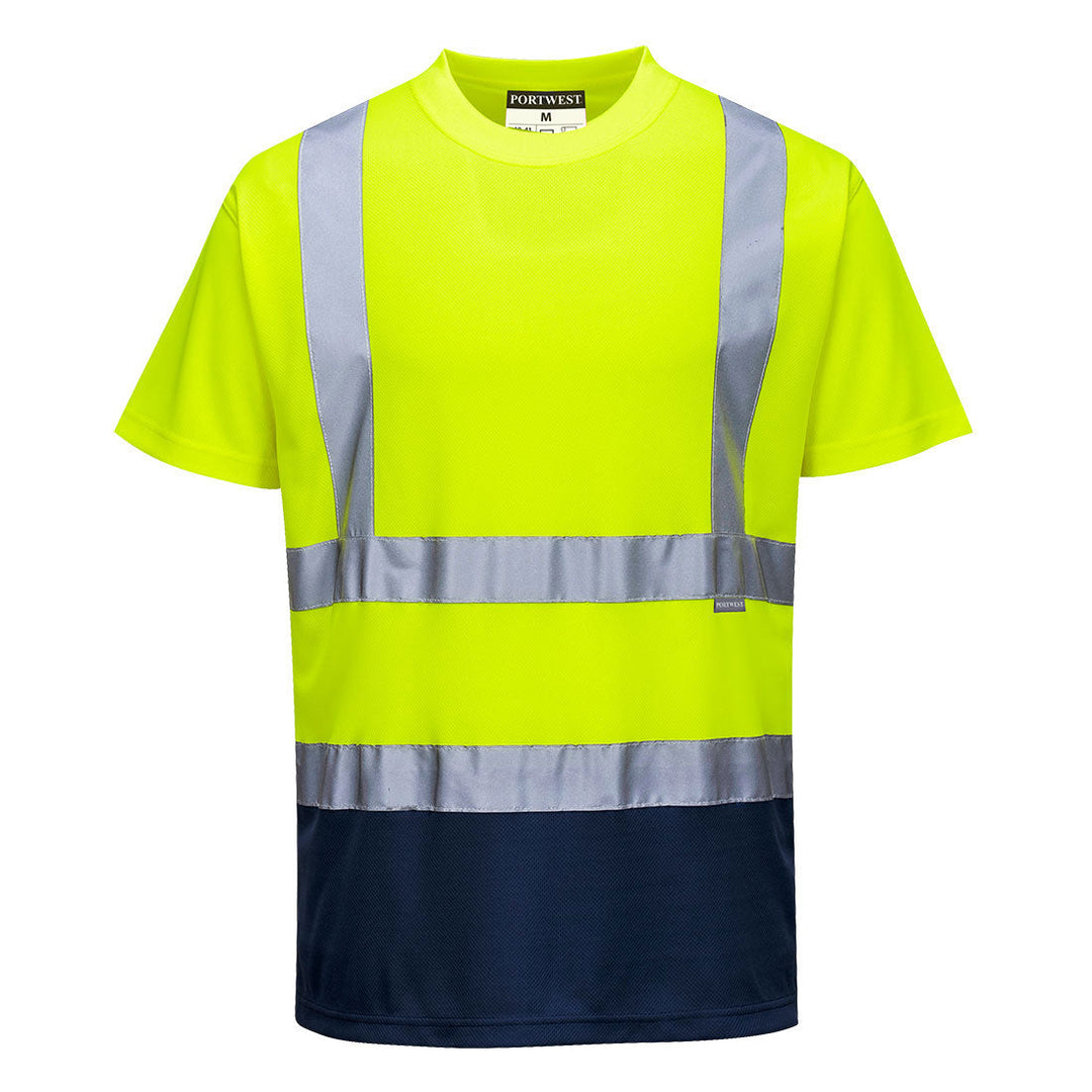 Hi Vis T Shirt Two Tone S378 in Yellow/Navy