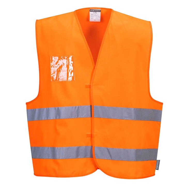 Hi Vis Vest Dual ID Holder C475 in Orange