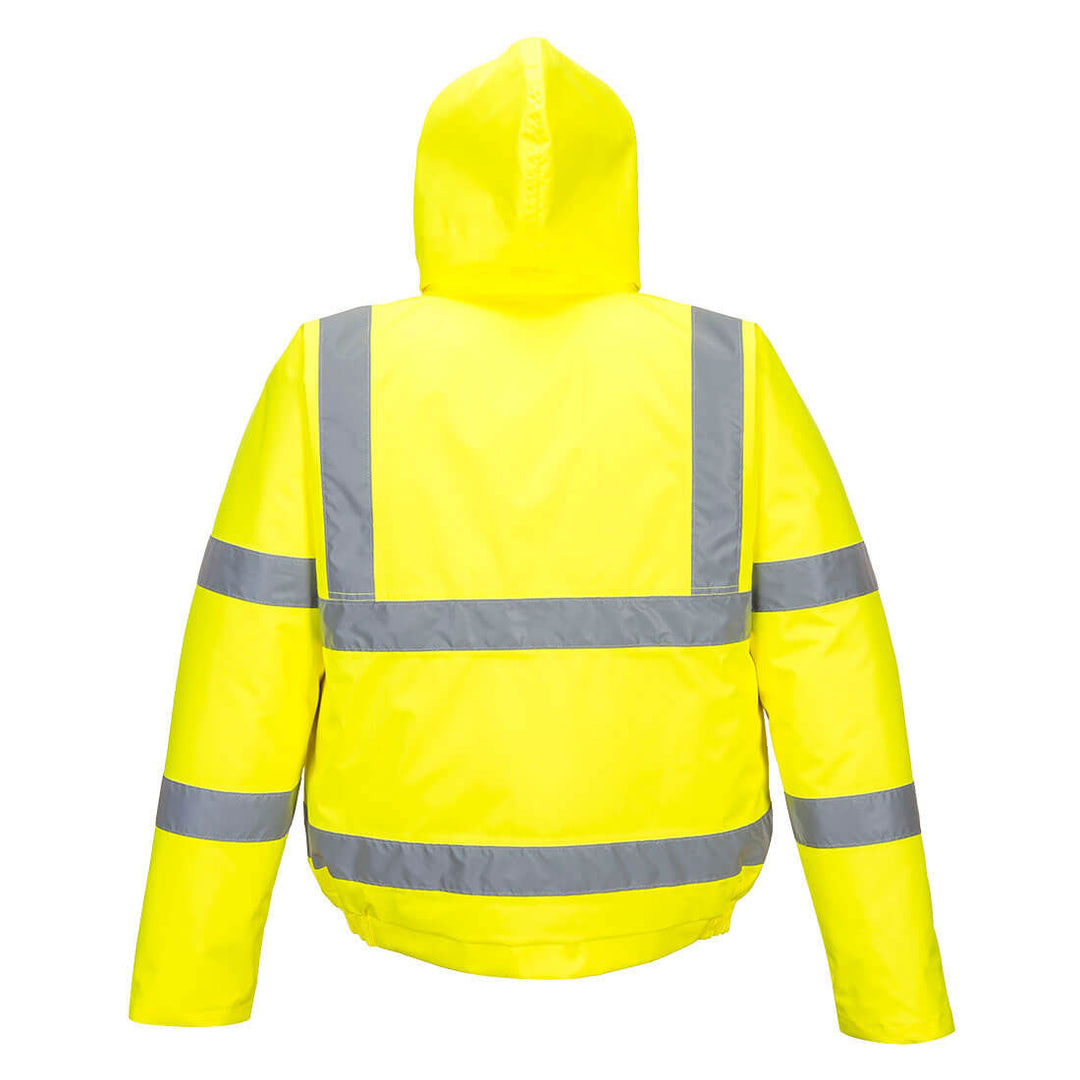 Back View of Hi Vis Bomber Jacket S463 in Yellow